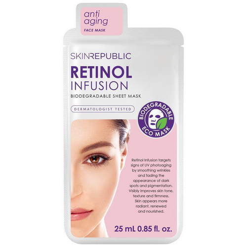 Skin Republic Retinol Infusion Biodegradable Face Mask Targets Signs Of Aging 9z