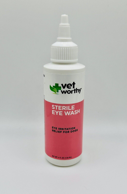 Vet Worthy Sterile Eye Wash For Dogs- Irritation, Itchiness, Tear Stains, 4oz 9z