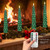 3-pk LED CHRISTMAS TREE Flameless Taper CANDLES, Real Wax Take 2 AAA Battery 13z
