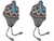 2-PK Peruvian GRAY Peru Winter Hat, Girls Boys, Ear Flaps, Warm Fleece Lined 14z