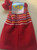 Kids Stripe Beanie With Pom Pom Red