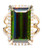Large Green Tourmaline & Diamond 18K Ring