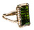Large Green Tourmaline & Diamond 18K Ring