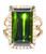 Large Green Tourmaline & Diamond 18K Ring