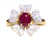 Natural Burmese Ruby & Diamond  Flower Ring