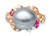 Platinum Pearl, Ruby & Diamond 18K Ring Platinum Pearl, Ruby & Diamond 18K Ring