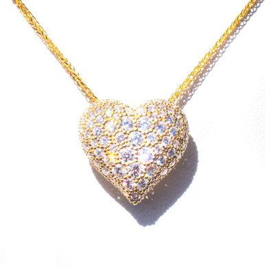 18K natural Coral diamond Heart design | staging.exotic.com.sg