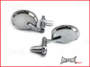 Chrome Round Bar End Motorcycle Mirrors | Sportbike Mirrors | Dual-Sport | Cafe Racer