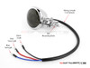 Chrome Mini Bates LED Stop / Tail Light - Smoked Lens