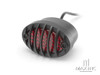 Matte Black Metal Grilled Oval LED Stop / Tail Light - Red Lens