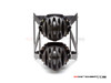 Motorcycle Black Dual Stacked Slicer Grill Streetfighter Projector Headlight Set - Fits Fork Sizes 32 - 59mm