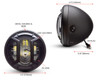 Motorcycle Headlight | 7" Black Multi Projector LED |  Armour Cover