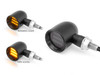 Motorcycle  Indicators |  Turn Signals | AMBER Matte Black | LED Light / Quarter Size