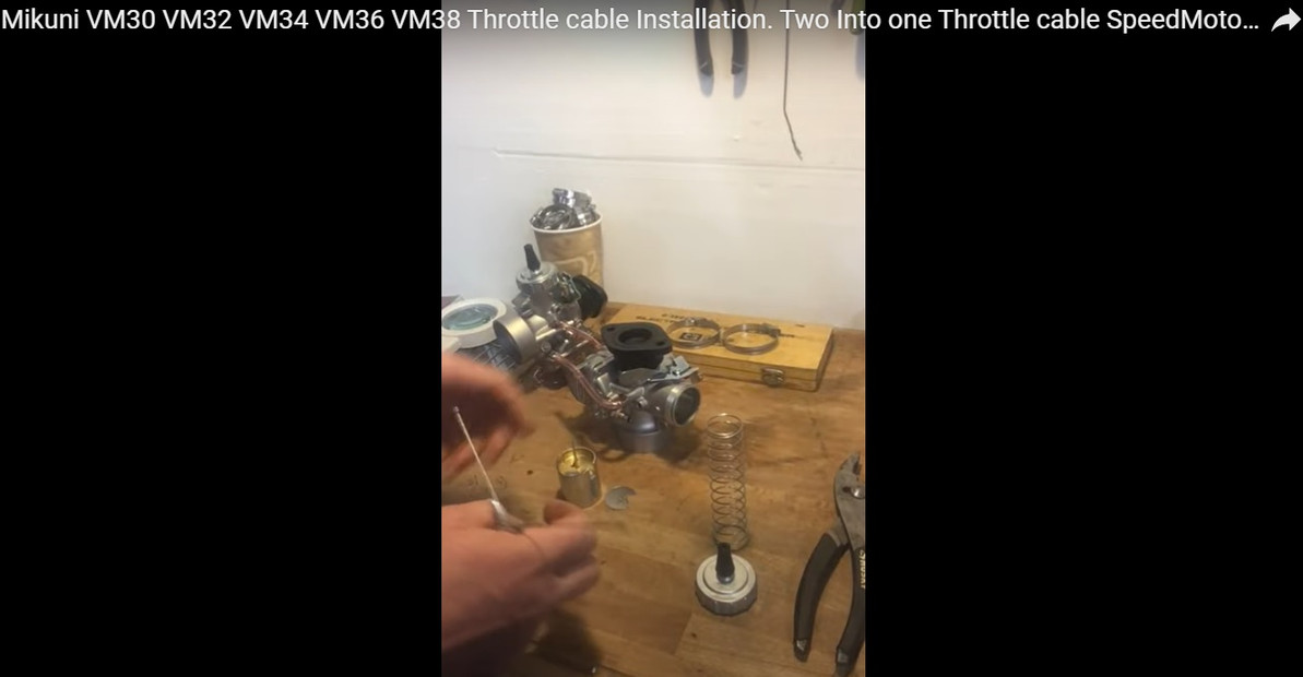 Mikuni VM30 VM32 VM34 VM36 VM38 Throttle cable Installation. Two Into One Throttle cable SpeedMotoCo