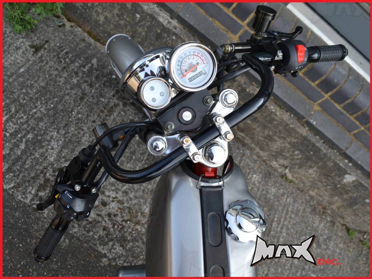 Black Cafe Racer Clubman Steel Handlebars - 7/8 (22mm)