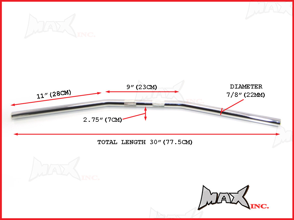 Chrome Cafe Racer Steel Drag Bars - 7/8 (22mm) - Speed Moto Co