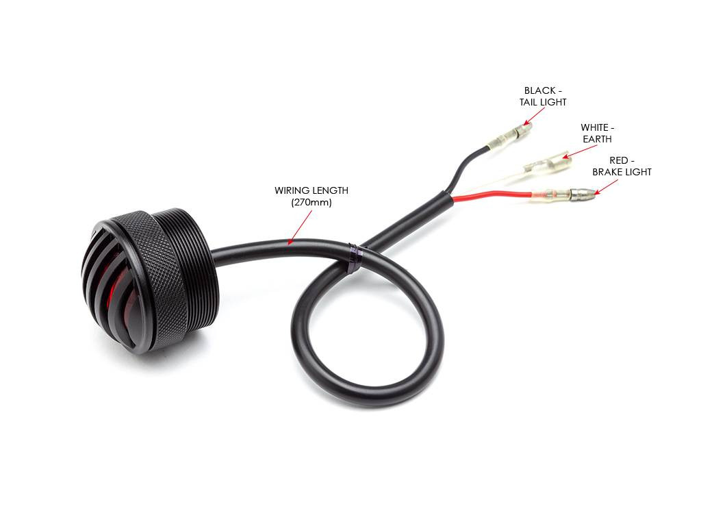 Solid Mini Flush Mount Black Motorcycle LED Brake Stop | Taillight