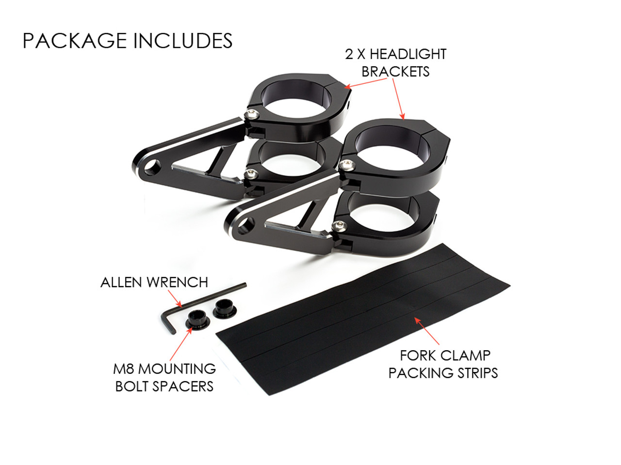 Motorcycle Headlight Brackets Fork Mounted 34-35mm SHORT ARM Billet Aluminum Motorcycle Headlight Brackets Fork Mounted 34-35mm SHORT ARM Billet Aluminum