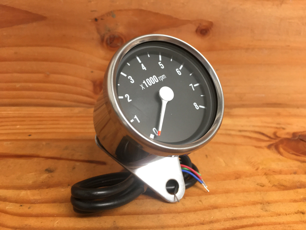 Motorcycle Tachometer 8,000 RPM l 60mm Gauge l Chrome Black