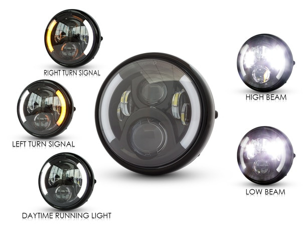 7 inch LED Projector Headlight Lens ONLY Integrated turn Signal