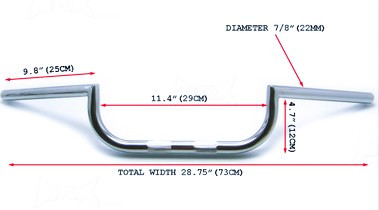 7/8ths Motorcycle Clubman Cafe Racer Chrome Handlebar | Retro Racer ...