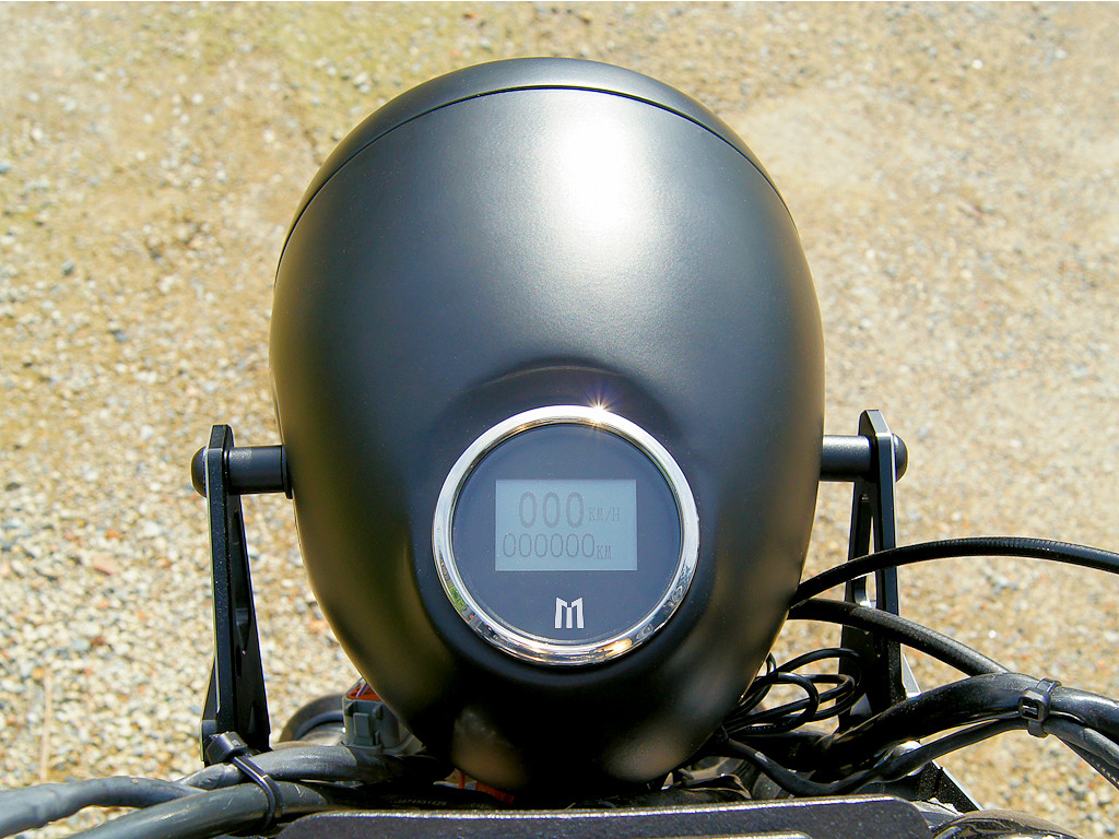 Motorcycle GPS Speedometer Headlight Classic teardrop Black