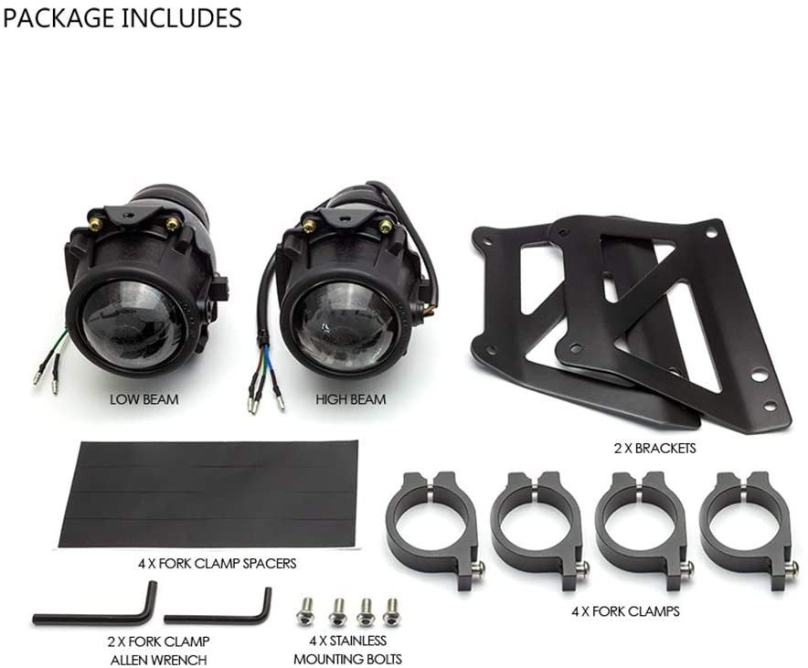 Motorcycle Dual Stacked Projector Headlight | StreetFighter Naked Bike ...