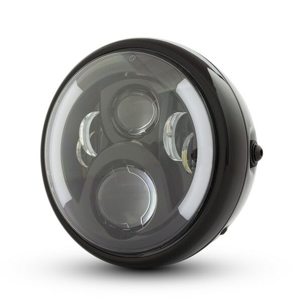 7 inch LED Motorcycle Headlight with Integrated turn signal Black