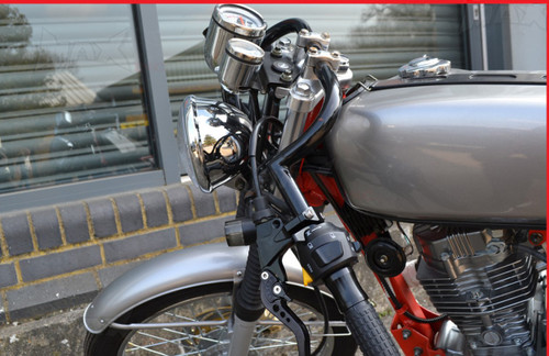 Black Cafe Racer Clubman Steel Handlebars - 7/8 (22mm)