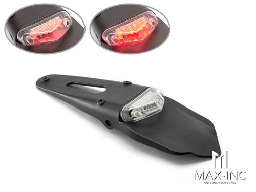 Universal Supermoto Rear Fender LED Stop |Tail Light - Clear Lens ( red light )