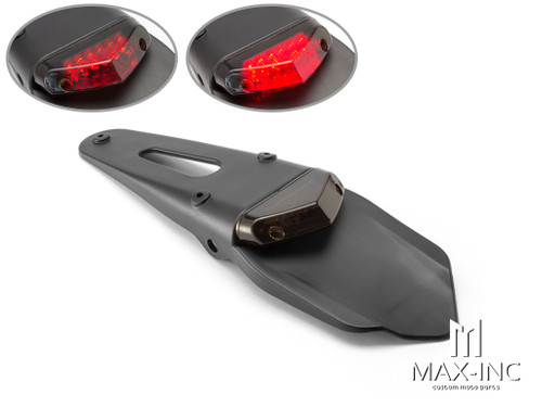 Universal Supermoto Rear Fender LED Stop / Tail Light - Smoked Lens