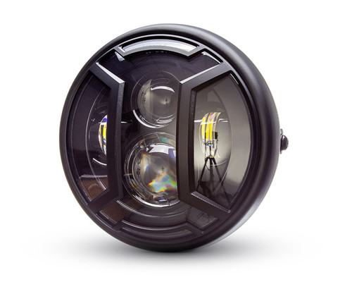 7 inch Headlight Motorcycle | 7" Black Multi Projector LED |  Armour Cover