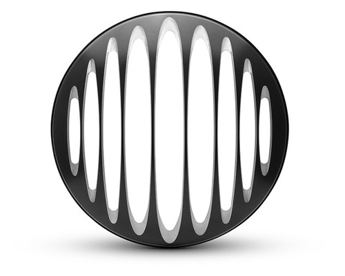Prison Grill Design 7" Black CNC Aluminum Motorcycle Headlight Guard Cover