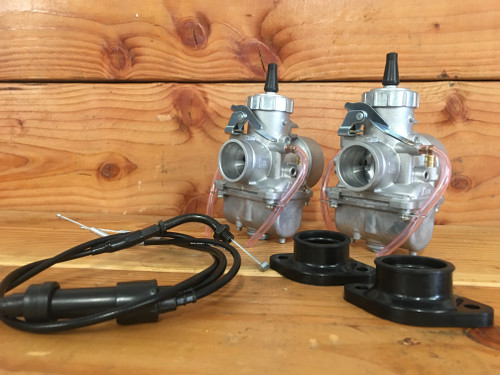 kz400 kz400 vm32 mikuni carburetor kit Complete 32mm cafe racer bratstyle 2-1 intake vm32 mikuni carburetor kit kawasaki bobber chopper