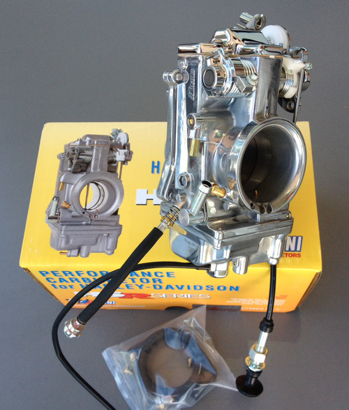 Mikuni HSR48-2P Harley Davidson Carb Kit Chrome & Polished Carb, Jets & Mounting Flange
