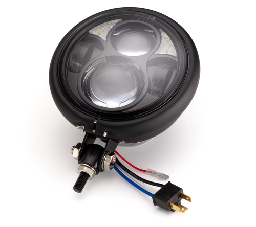 Harley Davidson | 5.75" Headlight Bates Style | LED Daymaker |  Matte Black |