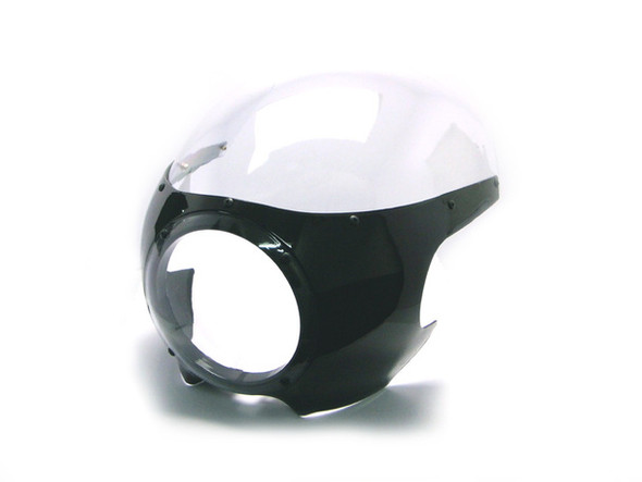 Black Cafe Racer Drag Racer Motorcycle Fairing | Clear Windshield | W/Hardware