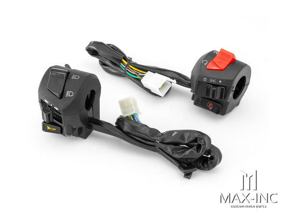 Universal Black ABS Motorcycle Control Switch Set Combo - Fits 22mm Bars Universal Black ABS Motorcycle Control Switch Set Combo - Fits 22mm Bars