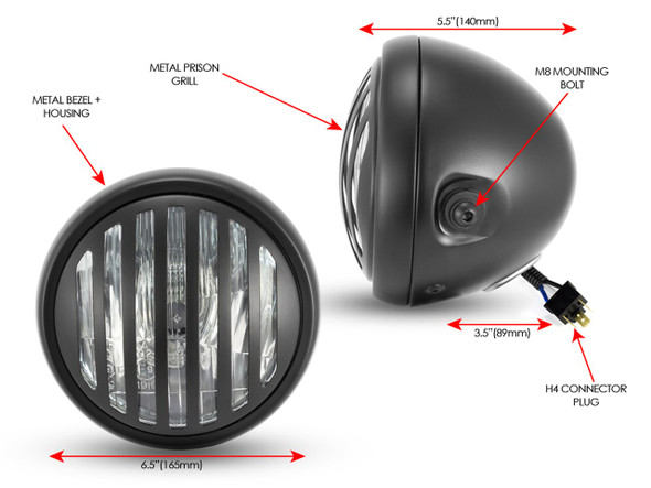 CAFE RACERS, PROJECT BIKES, HARLEY DAVIDSON, STREETFIGHTERS, TRIKES, CHOPPERS headlight halogen h4 headlight CAFE RACERS, PROJECT BIKES, HARLEY DAVIDSON, STREETFIGHTERS, TRIKES, CHOPPERS headlight halogen h4 headlight