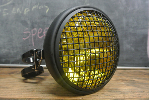 7 wire mesh motorcycle headlight kit Yellow headlight