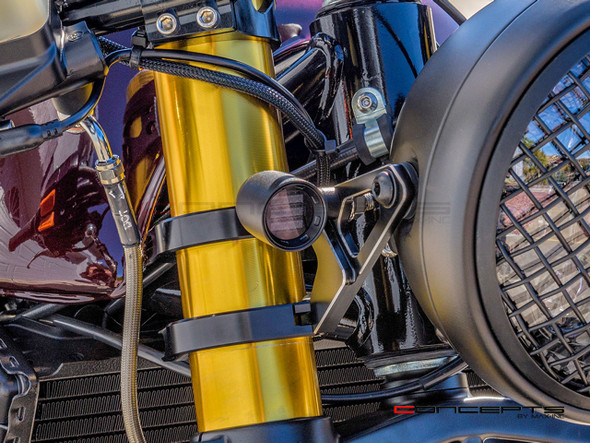 Motorcycle  Indicators |  Turn Signals | AMBER Matte Black | LED Light / Quarter Size Motorcycle  Indicators |  Turn Signals | AMBER Matte Black | LED Light / Quarter Size