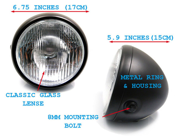 cafe racer bratstyle motorcycle headlight