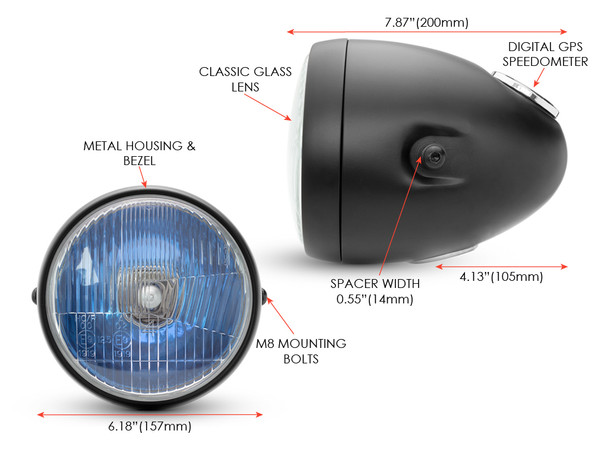 Harley Davidson headlight bullet style