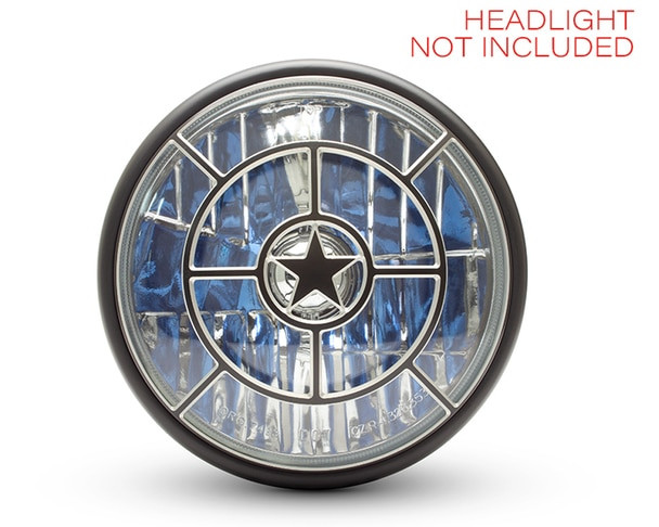 Motorcycle 7 Inch headlight grill guard Star Design Billet