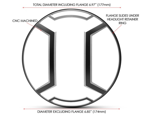 Armor headlight motorcycle 7 inch lens cover guard