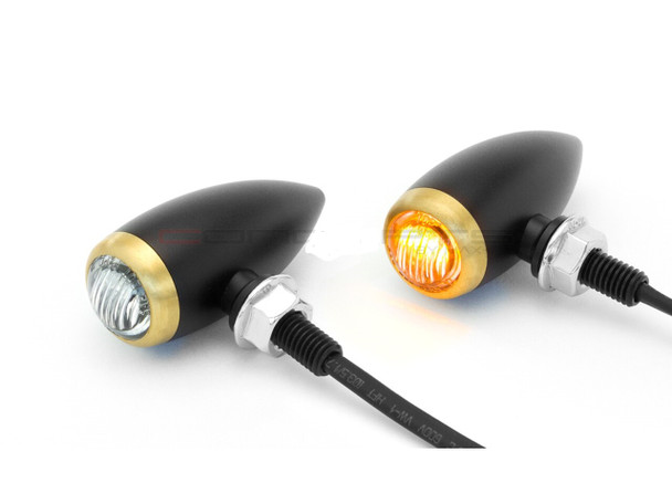 Black CNC Billet Turn Singal Indicator Alumnuim LED Micro Bullet Motorcycle
