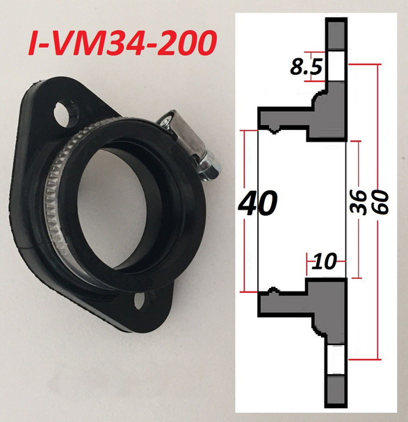 Mikuni Motorcycle intake manifold 60 centers 41 ID fits vm30 vm32 vm34