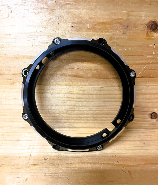 MONZA 5.75" CNC Headlight Surround - Black+Contrast Cut, Low-Profile Mount, Stainless Hardware