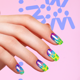 MUKA, letsmuka, Soft Anatomic Nails, Nail friendly manicure, nature, animal, wild, panther, fauna, Panthern, Rainbow, colorful, colourful, green, pink, blue, violet, purple,