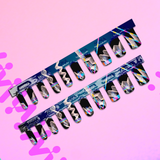 MUKA, letsmuka, Soft Anatomic Nails, Nail friendly manicure, New Order, abstract, wavy, waves, lines, navy, dark, contrast MUKA, letsmuka, Soft Anatomic Nails, Nail friendly manicure, New Order, abstract, wavy, waves, lines, navy, dark, contrast